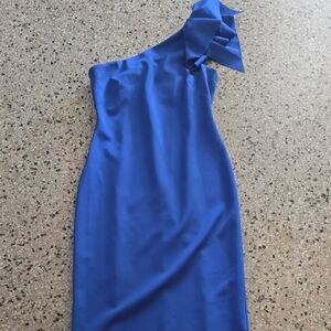 Elegant Blue One-Shoulder Dress